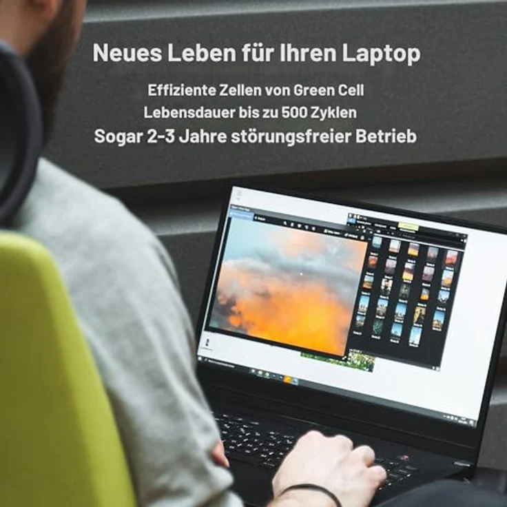Green Cell Laptop-Batterie für Lenovo, Lithium-Ionen 4 Zellen 2200 mAh, schwarz – Bild 2