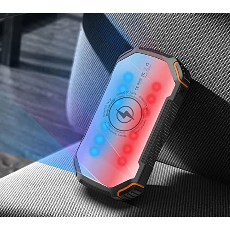 reVolt Solar Ladegeräte: Solar-Powerbank mit 20 Ah, Qi-kompatibel, USB-C, 15 W, SOS-Licht, IP54 (Powerbank Für Handy) – Bild 5