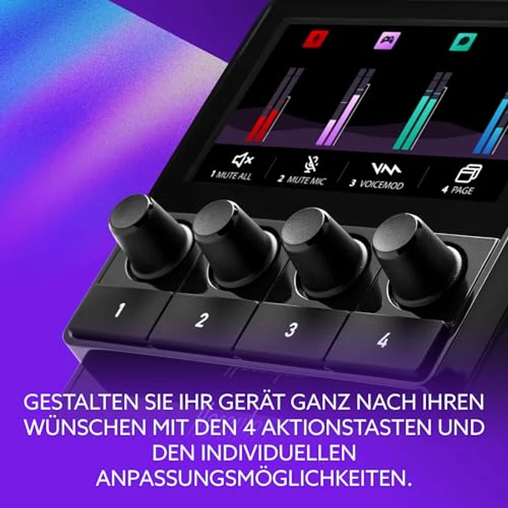 Hercules Stream Starter Kit – Audio-Set zum Streamen mit Stream 100 Controller, HUD-600 USB-Mikrofon & 3 Monate Voicemod Pro, High-Brightness-LCD-Display, 4 dynamische VU-Meter, 8 zuweisbare Aktionstasten – Bild 4