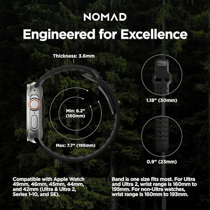 Nomad Sport Strap V2 42-44-45 mm Black – Bild 4