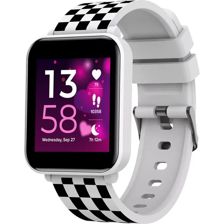 Canyon CNE-KW43, Smartwatch für Kinder mit 1,54-Zoll-IPS-Display, IP67 wasserdicht, Bluetooth 4.0, Silikonarmband, schwarz