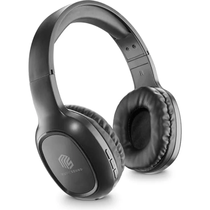 Cellularline Music & Sound Bluetooth Headphone BASIC wireless Kopfhörer (Bluetooth) - Ausziehbarer Bügel, LED-Anzeige, 8 Stunden Spielzeit, schwarz – Bild 1