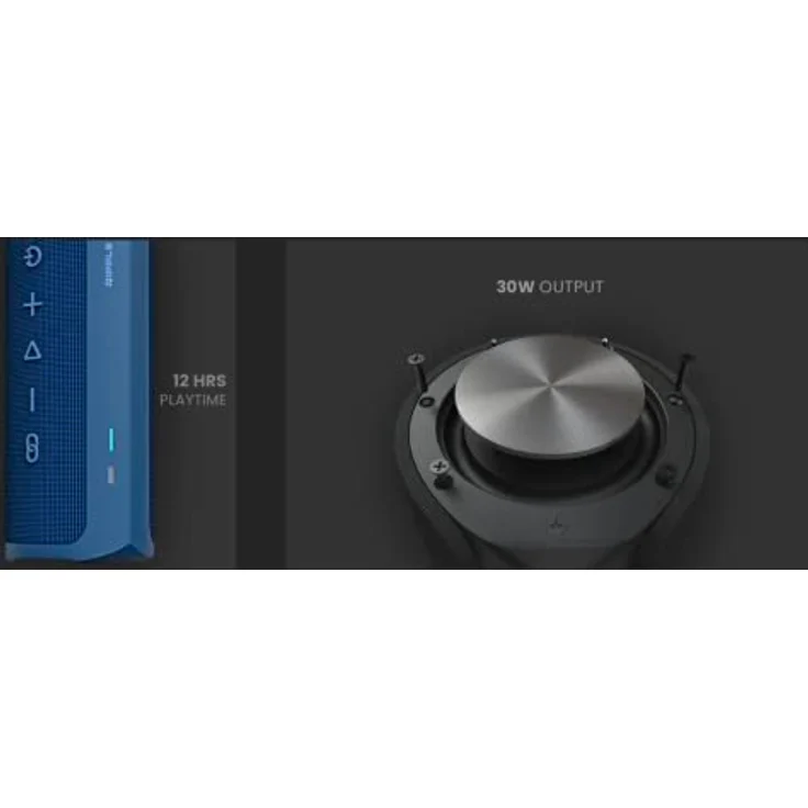 HiFuture Ripple, Tragbarer Bluetooth-Lautsprecher mit 30 W, Bluetooth 5.3, IPX7 Wasserdicht, 12 Std. Akku, Blau – Bild 3