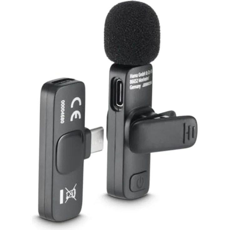 Hama Smart Wireless Lavalier-Mikrofon, kabelloses Ansteckmikrofon für Handy – Bild 4