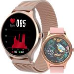 FOREVER Smartwatch Damen Gold Forevive SB-340 1.32 Zoll - Sportuhr mit Schrittzähler Fitness Tracker Herzfrequenz Schlaftracker SpO2 Überwachung - Smartwatch Wasserdicht IP68 - iOS/Android