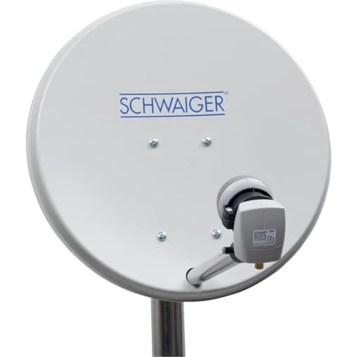 SCHWAIGER SAT-Anlage Komplett-Set digital Satelitenschüssel Single LNB Satelliten-Kabel 10m SAT-Finder Sat Antenne Stahl 40cm inkl. Montagezubehör Sat-Schüssel klein 1-Teilnehmer-Anlage – Bild 2