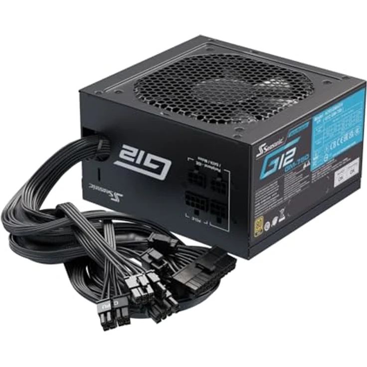 Seasonic G12 GM 80 PLUS Gold Netzteil, halbmodular, 750 Watt, effizient mit 120-mm-Lüfter, schwarz – Bild 1