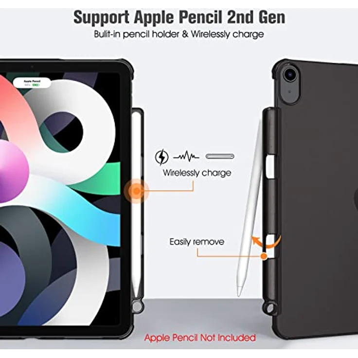 Fintie Hülle für iPad Air 11 Zoll M2, iPad Air 6 2024 Hülle, iPad Air 5 2022/ iPad Air 4 2020 10.9 Zoll, ultradünn, leicht, mit transparenter Rückseite, Schwarz – Bild 5