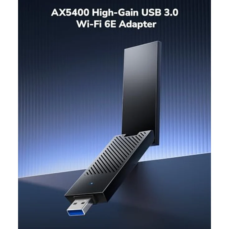 Cudy AXE5400 Tri-Band Wi-Fi 6E USB 3.0 Adapter für Desktop PC, 6GHz, 1024-QAM, WPA3, unterstützt Windows 11/10, High Gain Antennen – Bild 2