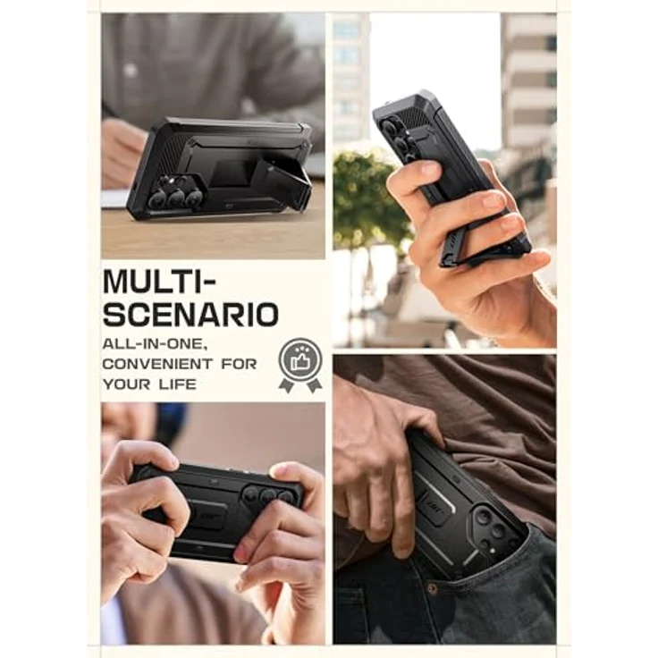 Supcase Unicorn Beetle Pro, Smartphone Hülle für Samsung Galaxy S25 Ultra, stossfest, Schwarz, mit Bildschirmschutz und integriertem Ständer – Bild 9