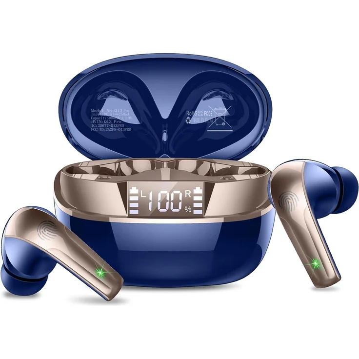 AOSRA Kabellose Bluetooth 5.4 In-Ear Kopfhörer mit ENC Mikrofon, 47h Laufzeit, IP7 Schutz und HiFi Stereo, Schwarz
