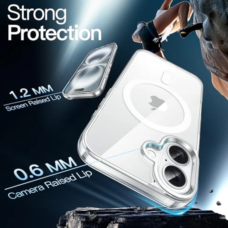 JETech Magnetisch Hülle für iPhone 16 (6,1 Zoll), Stoßfest, Anti-Kratzer, Transparente Rückseite, Kompatibel mit MagSafe – Bild 5