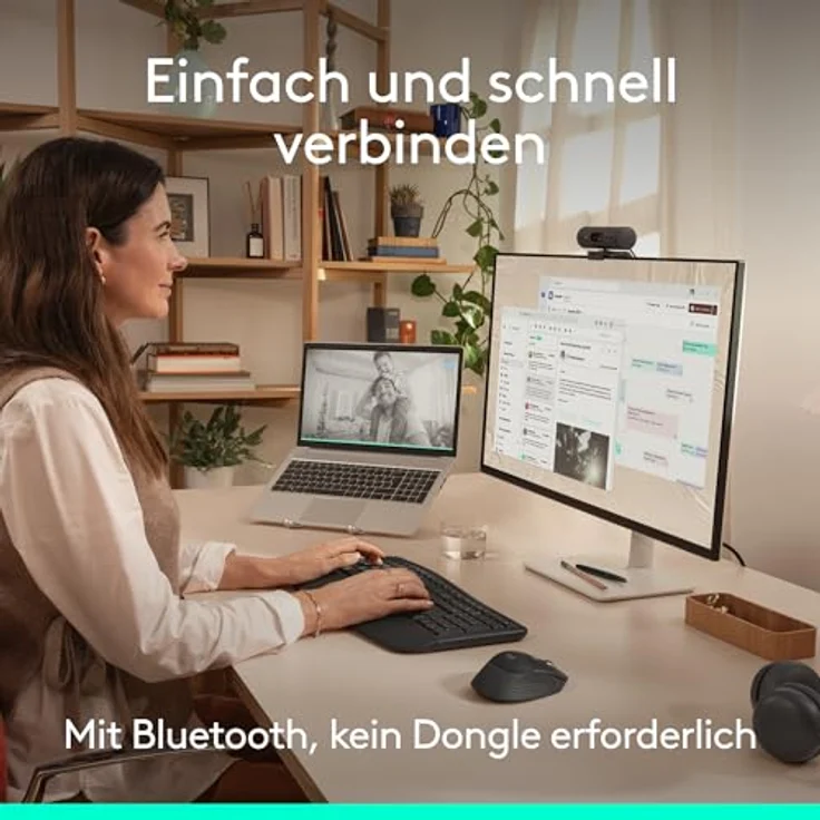 LOGITECH Signature Comfort Plus MK880, kabelloses Maus- und Tastaturset mit ergonomischer Handballenauflage, SmartWheel und bis zu 36 Monate Akkulaufzeit, Graphite – Bild 8
