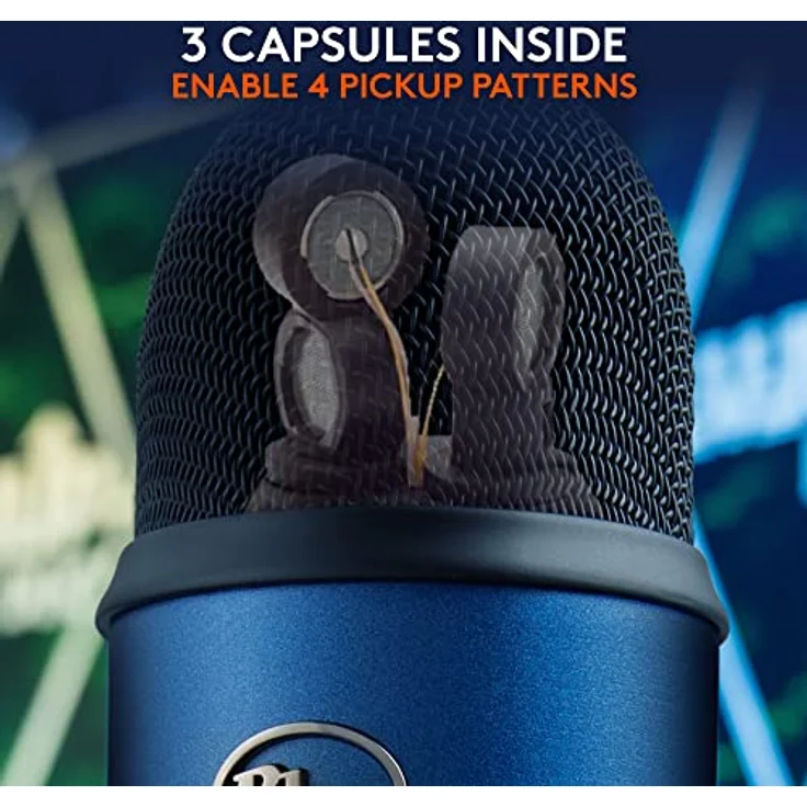 Blue Microphones Yeti USB-Mikrofon für Aufnahme und Streaming auf PC und Mac, verstellbares Stativ, Plug und Play - Mitternachts – Bild 4