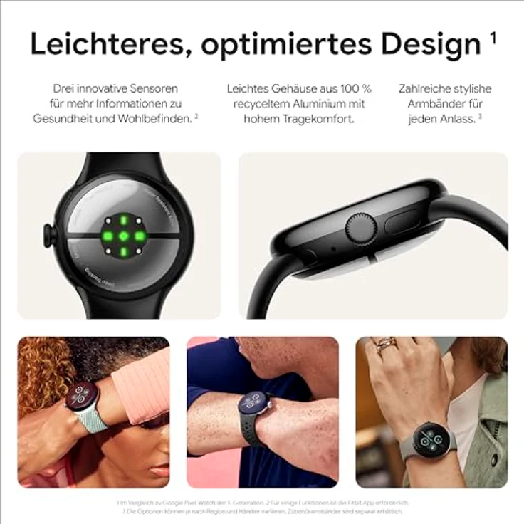 Google Pixel Watch 2 (WLAN), Matte Black/Obsidian – Bild 4
