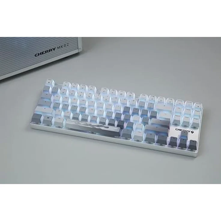 CHERRY XTRFY TAS MX 8.2 XAGA TKL Gaming-Tastatur, kabellos mit mechanischen CHERRY MX2A Red Switches und RGB-Hintergrundbeleuchtung, weiß – Bild 5