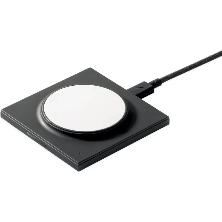 Native Union Wireless Charger IPhone, Wireless Charger, Schwarz - Kabelloser Ladeständer mit Magsafe für IPhone 12/13 & Airpods, bis zu 7.5W Ladegeschwindigkeit