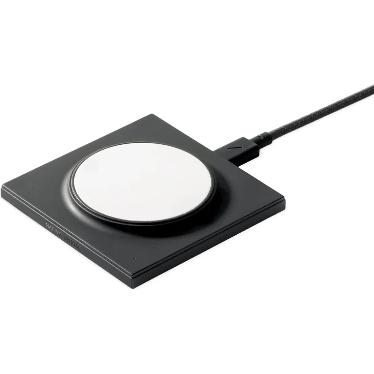 Native Union Wireless Charger IPhone, Wireless Charger, Schwarz - Kabelloser Ladeständer mit Magsafe für IPhone 12/13 & Airpods, bis zu 7.5W Ladegeschwindigkeit