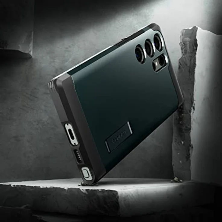 Spigen Tough Armor Hülle Kompatibel mit Samsung Galaxy S23 Ultra 5G -Abyss Green Doppelschichtiger Schutz, Kickstand, Air Cushion Technologie. – Bild 3