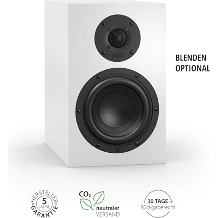 Nubert nuBoxx B-40 | Weißer Kompaktlautsprecher mit Grauer Front | 2 Wege Technik | Für Stereo-Anlage und Heimkino – Bild 2