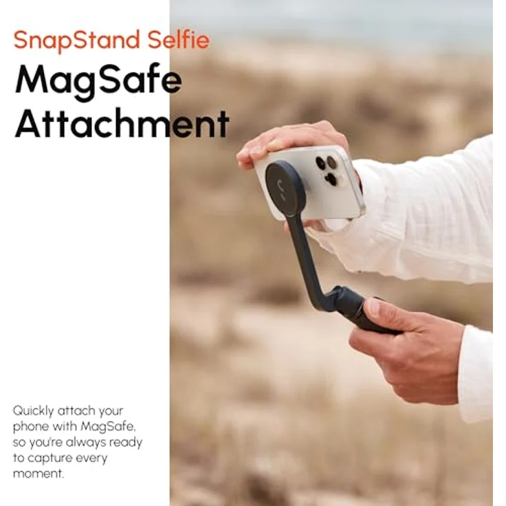 ShiftCam SnapStand Selfie, ausziehbarer Selfie Stick bis 75 cm, grau mit Bluetooth-Fernbedienung und 200 Grad Neigungswinkel – Bild 5