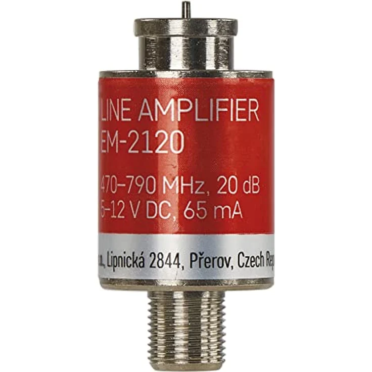 EMOS Satelliten-Leitungsverstärker Inline 20 dB (Frequenzbereich 470–790 MHz) für DVB-T2, Kabelfernsehen oder Antennen J5709 Silbern 2 x 4,2 cm – Bild 2