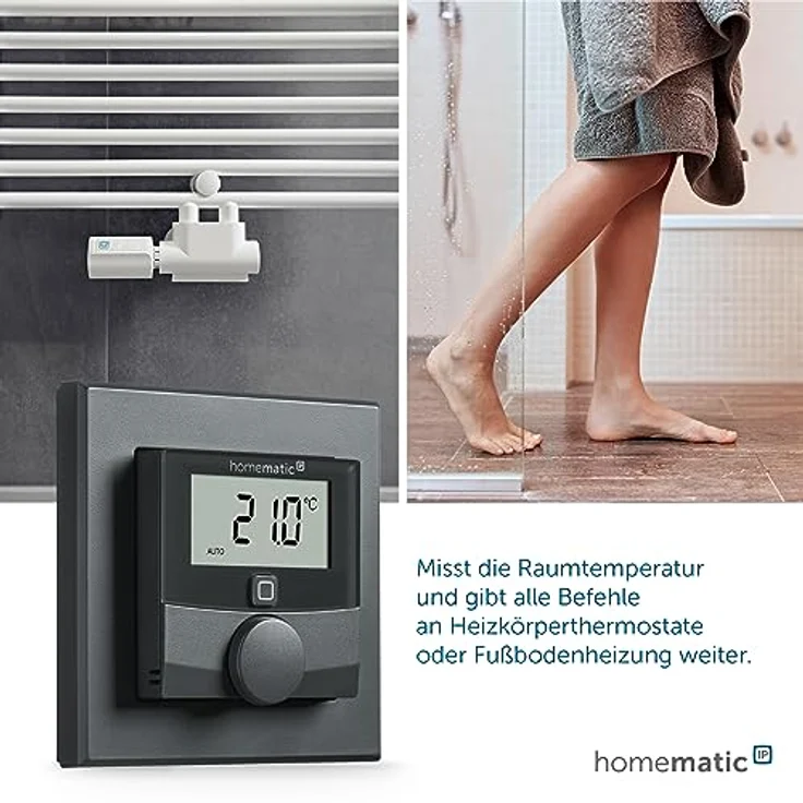 Homematic IP Smart Home Wandthermostat mit Luftfeuchtigkeitssensor, athrazit, digitales Thermostat Heizkörper/Fußbodenheizung App, Alexa, Google Assistant, Temperaturmessung, Energie sparen, 159820A0 – Bild 4