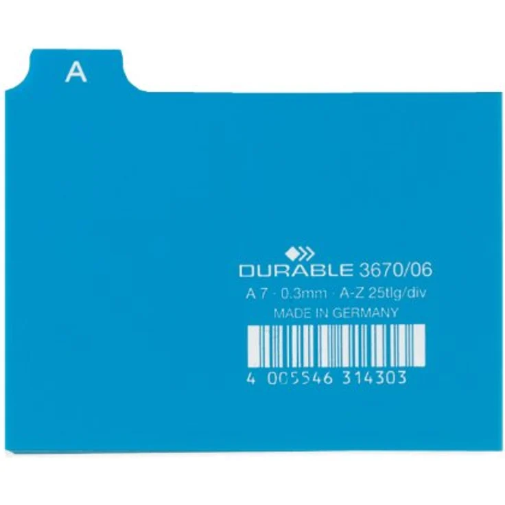 DURABLE Aktenordner Leitregister A7 A-Z 25-tlg 3670/06 Kartei-Register, blau – Bild 2