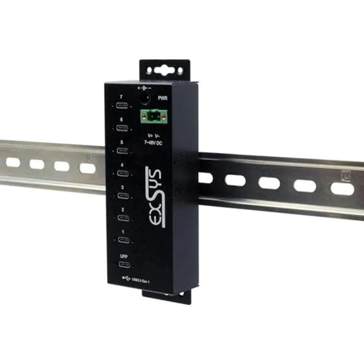 EXSYS EX-1537HMVS, Managed 7-Port USB-C 3.2 Gen 1 Metall HUB mit 15KV ESD Überspannungsschutz und 52.5 W Gesamtleistung – Bild 4