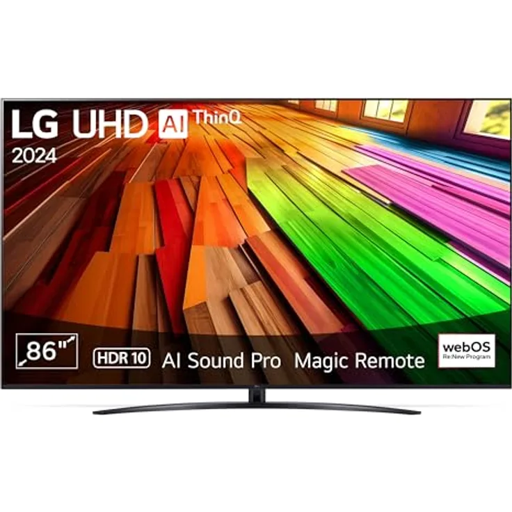 LG 86UT81006LA TV 86" UHD Fernseher (α5 Gen7 4K AI-Prozessor, HDR10, bis zu 60Hz) [Modelljahr 2024], Schwarz