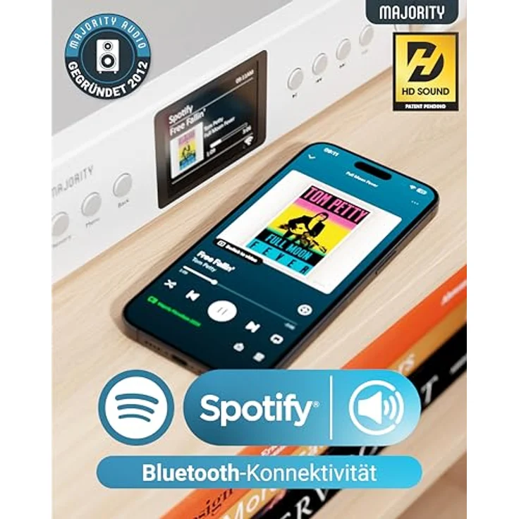 MAJORITY Fitzwilliam, DAB Plus Internetradio WLAN Tuner mit Bluetooth, Spotify Connect & Farbdisplay, Silber – Bild 2