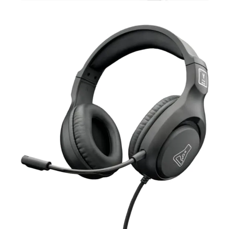 THE G-LAB Korp Yttrium Gaming-Headset für PC, PS4, PS5, Xbox, Switch, Gaming-Headset mit Mikrofon, faltbar, Mikrofon, Stereo, Gamer-Headset, Starke Bass-Mikrofon, 3,5 mm Klinkenstecker (Schwarz)
