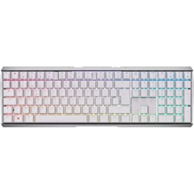CHERRY MX 3.0S Wireless, kabellose mechanische Gaming-Tastatur mit RGB-Beleuchtung, Französisches Layout (AZERTY), Bluetooth-®, Funk- oder Kabelverbindung, MX RED Switches, weiß – Bild 1