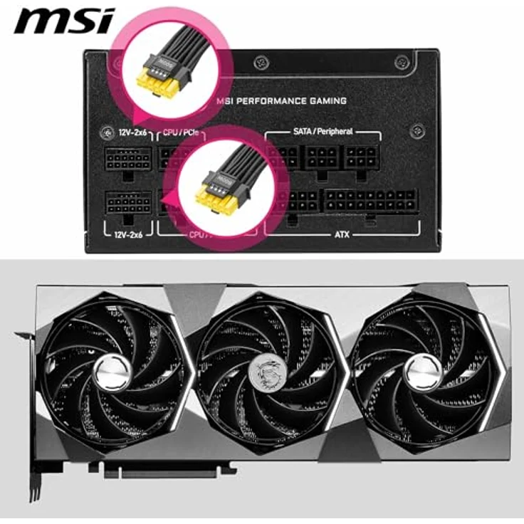 MSI MPG A1250GS PCIE5, 1250 W PC-Netzteil mit 80 PLUS Gold-Zertifikat, vollmodular, Schwarz – Bild 4