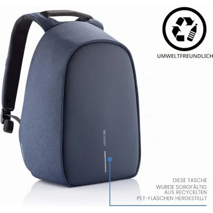XD Design Bobby Hero XL, 17" Laptop Backpack in Marineblau, großer Rucksack mit Schutzfunktion und Diebstahlschutz – Bild 8