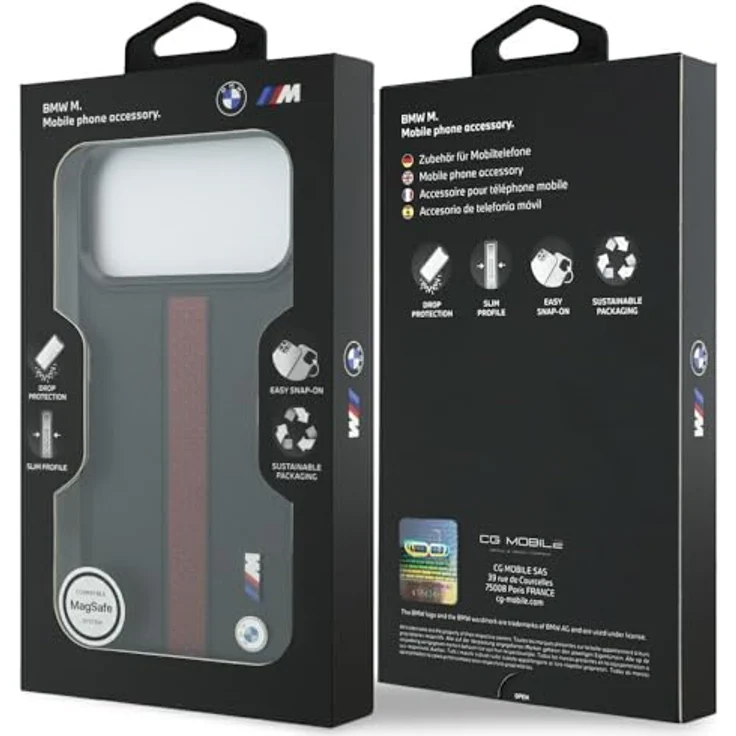 BMW M Perforated Stripe Logo MagSafe Case für iPhone 17 Pro Max, rote Schutzhülle aus hochwertigem Material – Bild 8