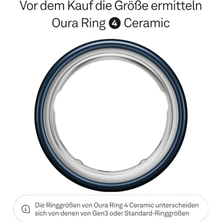 Oura Ring 4 Ceramic (Größe 13, Midnight), Smart Ring mit über 40 biometrischen Werten und 5–8 Tagen Akkulaufzeit, blau – Bild 2