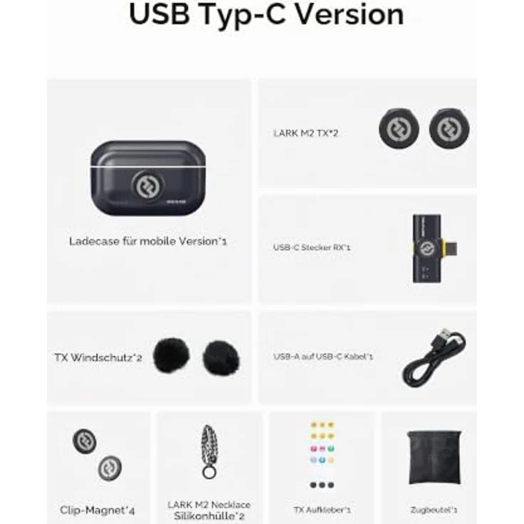 Hollyland Mikrofon Lark M2 für USB-C, drahtloses Mikrofon mit verlustfreier Klangwiedergabe, 30 Stunden Akkulaufzeit – Bild 8