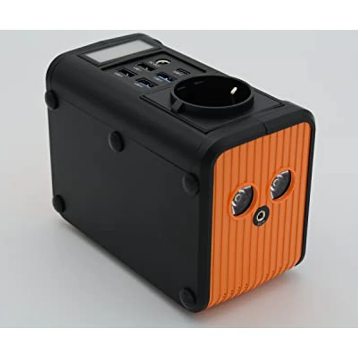 Technaxx Mini Powerstation TX-205 mit LED Panel, Lampe, 5X USB - 74Wh Powerbank 230V mit eingebauter Steckdose für Laptop, Handy, Mini-Kühlschrank etc., Kompatibel mit Solarladegeräten – Bild 3