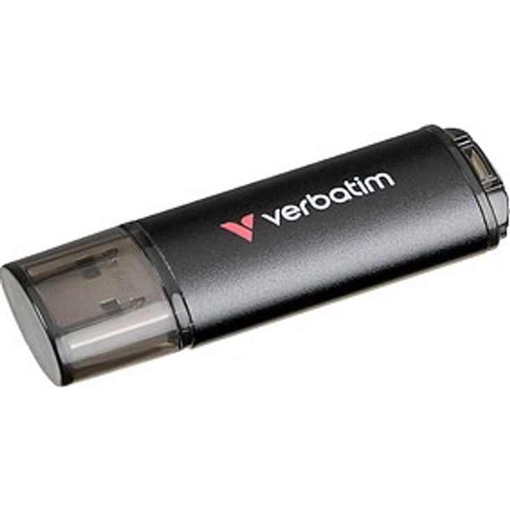 Verbatim USB-Stick V200 Metal, 64 GB, schnelle Datenübertragung mit 200 MB/Sek, schwarz