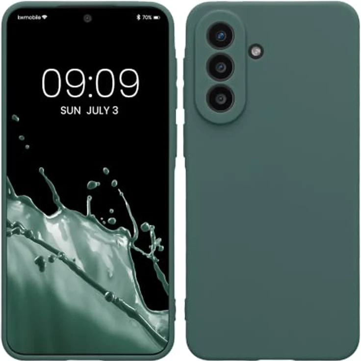 kwmobile Handyhülle für Samsung Galaxy A57 5G - weiches Silikon Case in Blaugrün, rutschfest und reißfest mit erhöhtem Rahmen – Bild 1
