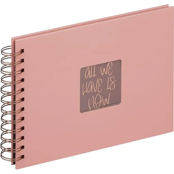 Walther design Spiralalbum Fun Peach Fuzz SA-109-PF, 23x17 cm mit hochwertigem Struktureinband und 40 schwarzen Seiten – Bild 1