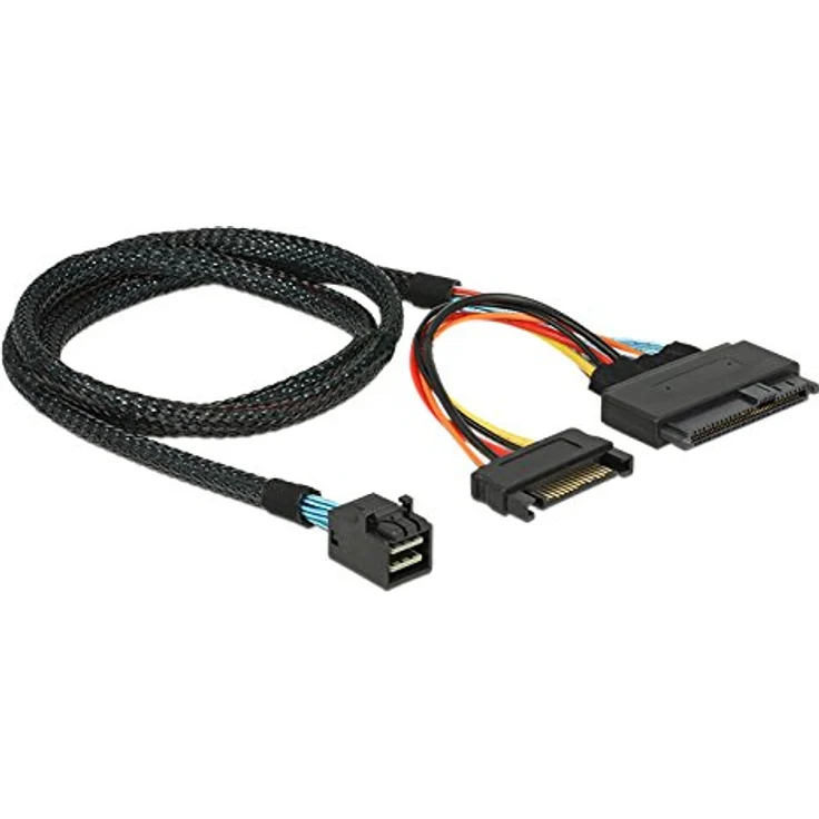Delock 0.75m SFF-8643/U.2 SFF-8639+SATA Black – Bild 1