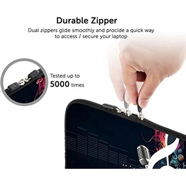 Sidorenko Tablet PC Tasche für 10-10.1 Zoll - Universal Tablet Schutzhülle - Hülle Sleeve Case Etui aus Neopren, Schwarz – Bild 4