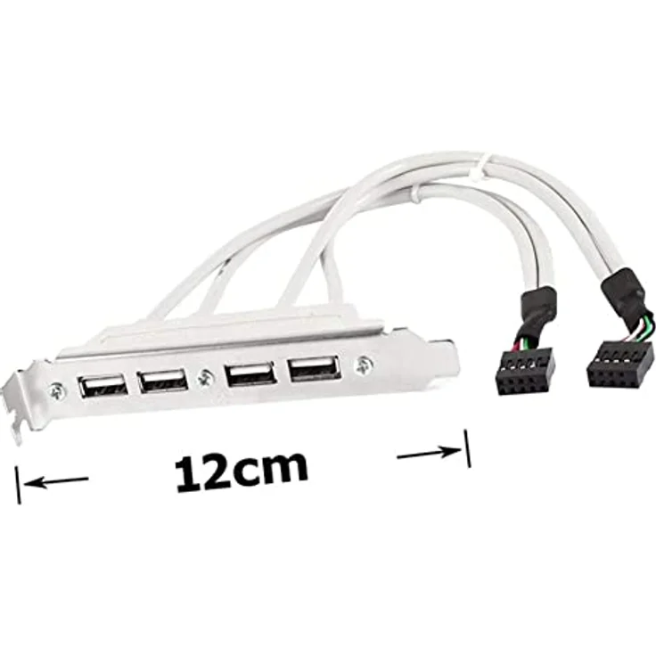 Aukson P89 USB 2.0 Slotblech, 2X 9-Pin Mainboard Header auf 4X USB-Typ-A Buchsen, Erweiterungskabel für PC-Gehäuse mit PCI-Steckplatzabdeckung – Bild 3