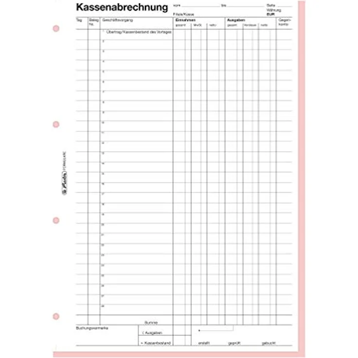Herlitz 502 Kassenabrechnungen A4 2 x 50 Blatt – Bild 3