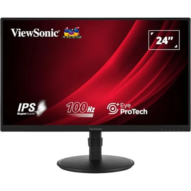 ViewSonic VG2408A-MHD 24" IPS Monitor, 1920x1080 Full HD, 100Hz, 5ms, ergonomisch verstellbar mit Eye ProTech+