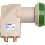 HUMAX Green Power Quad-LNB, 4 Teilnehmer, Satelliten universal LNB, Stromsparend, 4-Fach, LTE-Filter, Wetterschutzgehäuse, vergoldete F-Buchsen, für digitales Fernsehen in HD, Full HD und 4K UHD