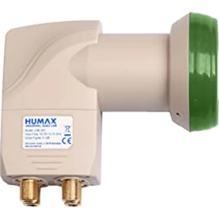 HUMAX Green Power Quad-LNB, 4 Teilnehmer, Satelliten universal LNB, Stromsparend, 4-Fach, LTE-Filter, Wetterschutzgehäuse, vergoldete F-Buchsen, für digitales Fernsehen in HD, Full HD und 4K UHD