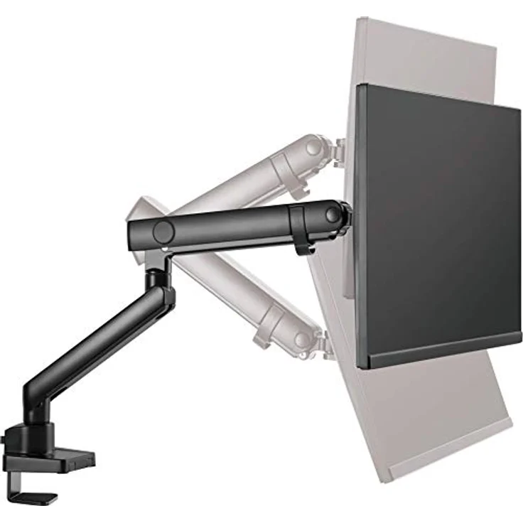 ICY BOX Monitor-Halterung für 1 Monitor bis 32 Zoll, Befestigung auf Tischplatte oder an Tischkante, Stahl, Schwarz – Bild 2